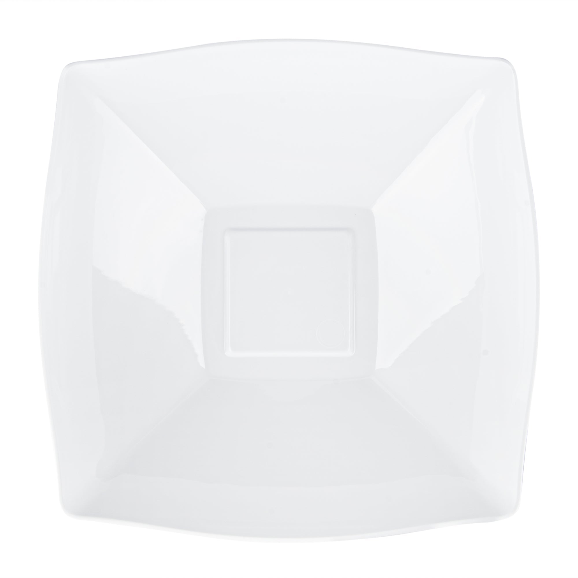 Moderna 32 oz Square White Plastic Bowl - 7 3/4" x 7 3/4" x 2 1/4" - 10 count box