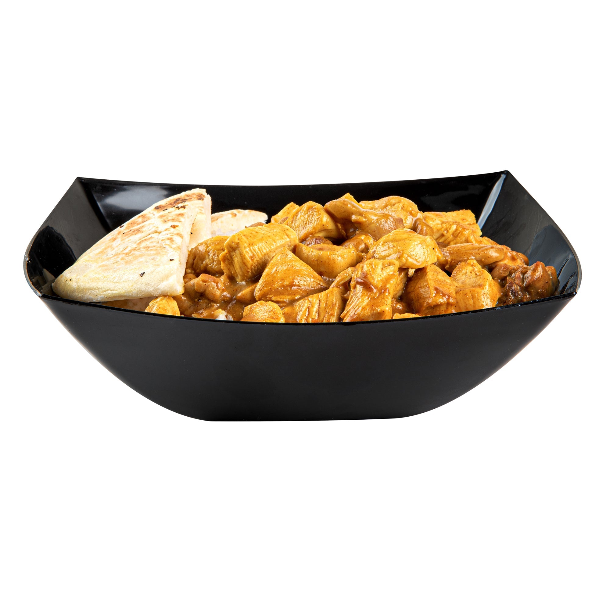 Moderna 64 oz Square Black Plastic Serving Bowl - 9 3/4" x 9 3/4" x 3" - 10 count box