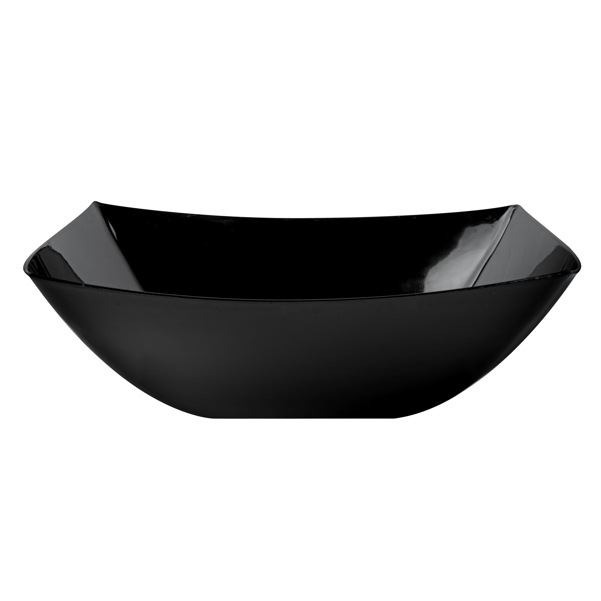 Moderna 64 oz Square Black Plastic Serving Bowl - 9 3/4" x 9 3/4" x 3" - 10 count box