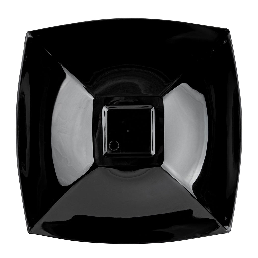 Moderna 64 oz Square Black Plastic Serving Bowl - 9 3/4" x 9 3/4" x 3" - 100 count box