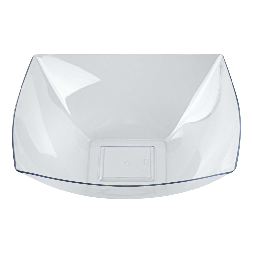 Moderna 64 oz Square Clear Plastic Serving Bowl - 9 3/4" x 9 3/4" x 3" - 10 count box