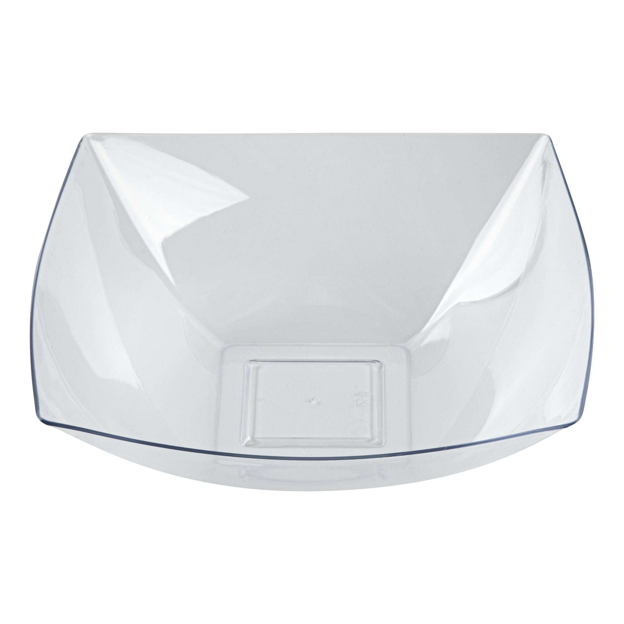 Moderna 64 oz Square Clear Plastic Serving Bowl - 9 3/4" x 9 3/4" x 3" - 10 count box