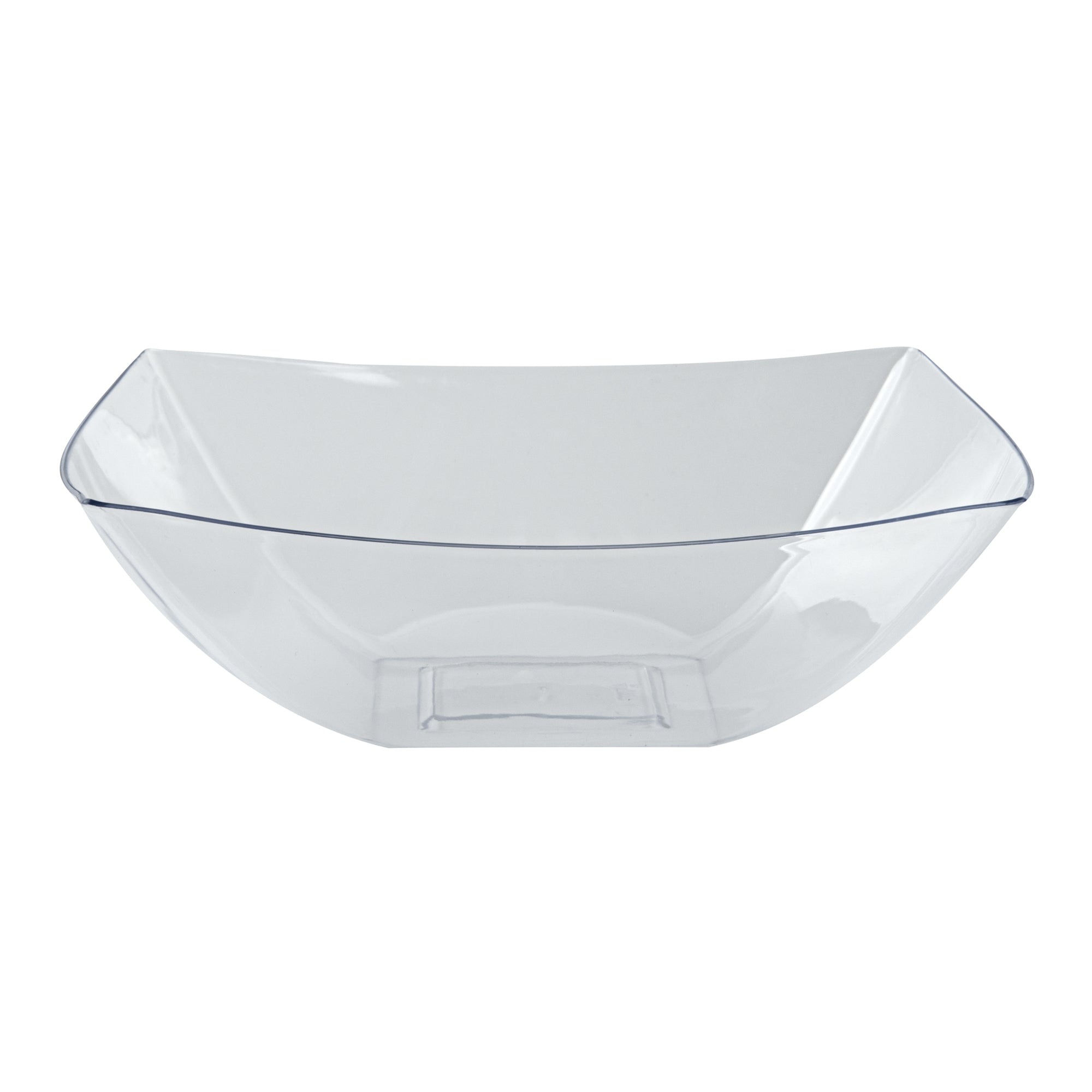 Moderna 64 oz Square Clear Plastic Serving Bowl - 9 3/4" x 9 3/4" x 3" - 10 count box