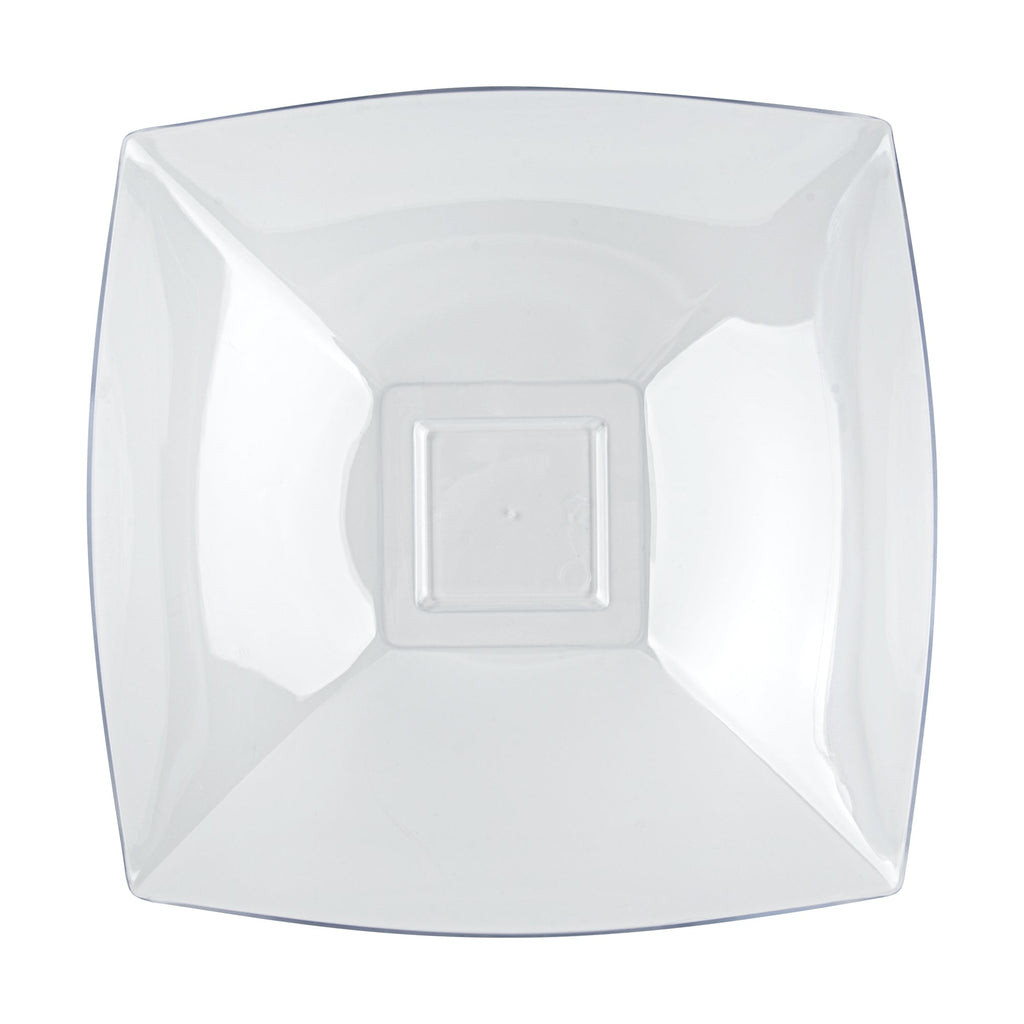 Moderna 64 oz Square Clear Plastic Serving Bowl - 9 3/4" x 9 3/4" x 3" - 10 count box