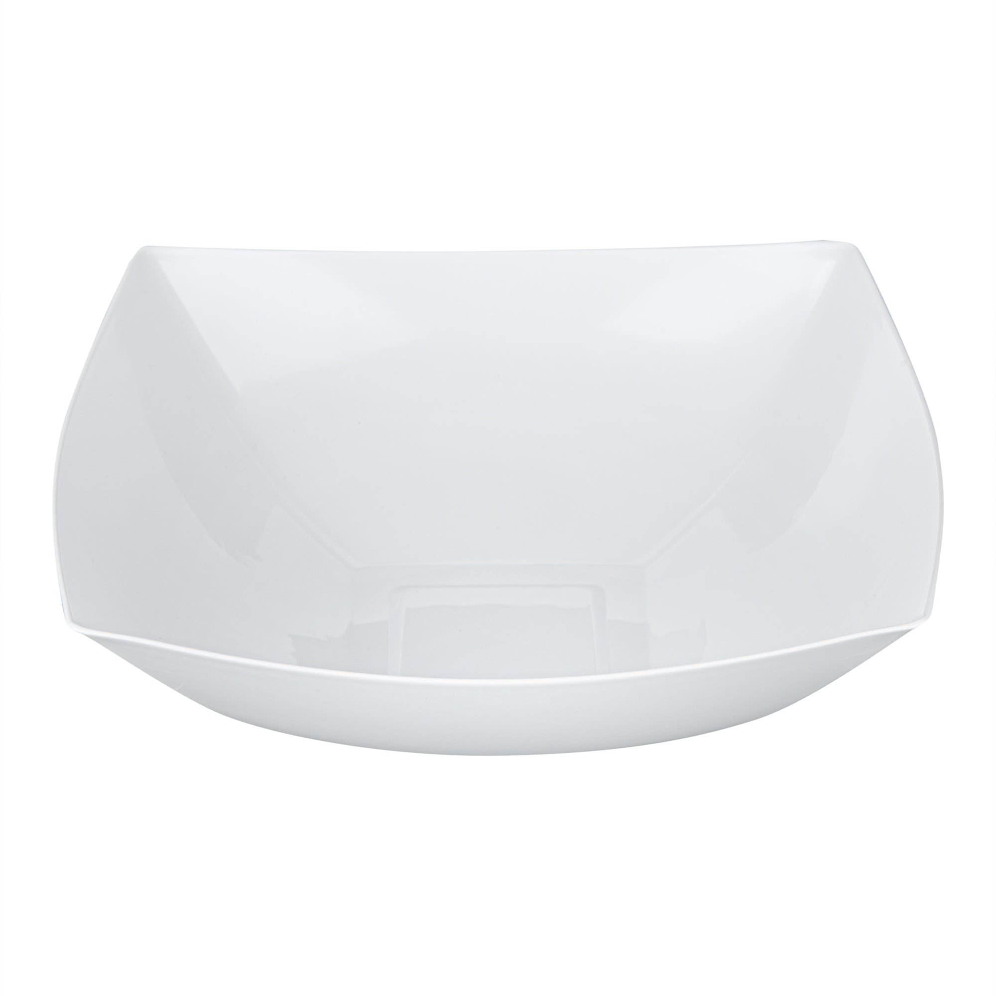 Moderna 64 oz Square White Plastic Serving Bowl - 9 3/4" x 9 3/4" x 3" - 10 count box