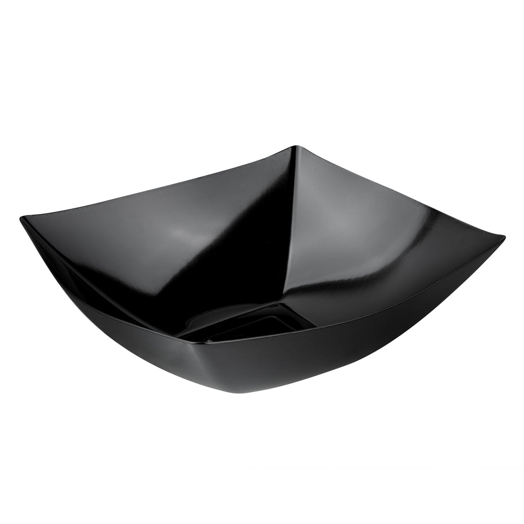 Moderna 128 oz Square Black Plastic Serving Bowl - 12" x 12" x 4" - 10 count box