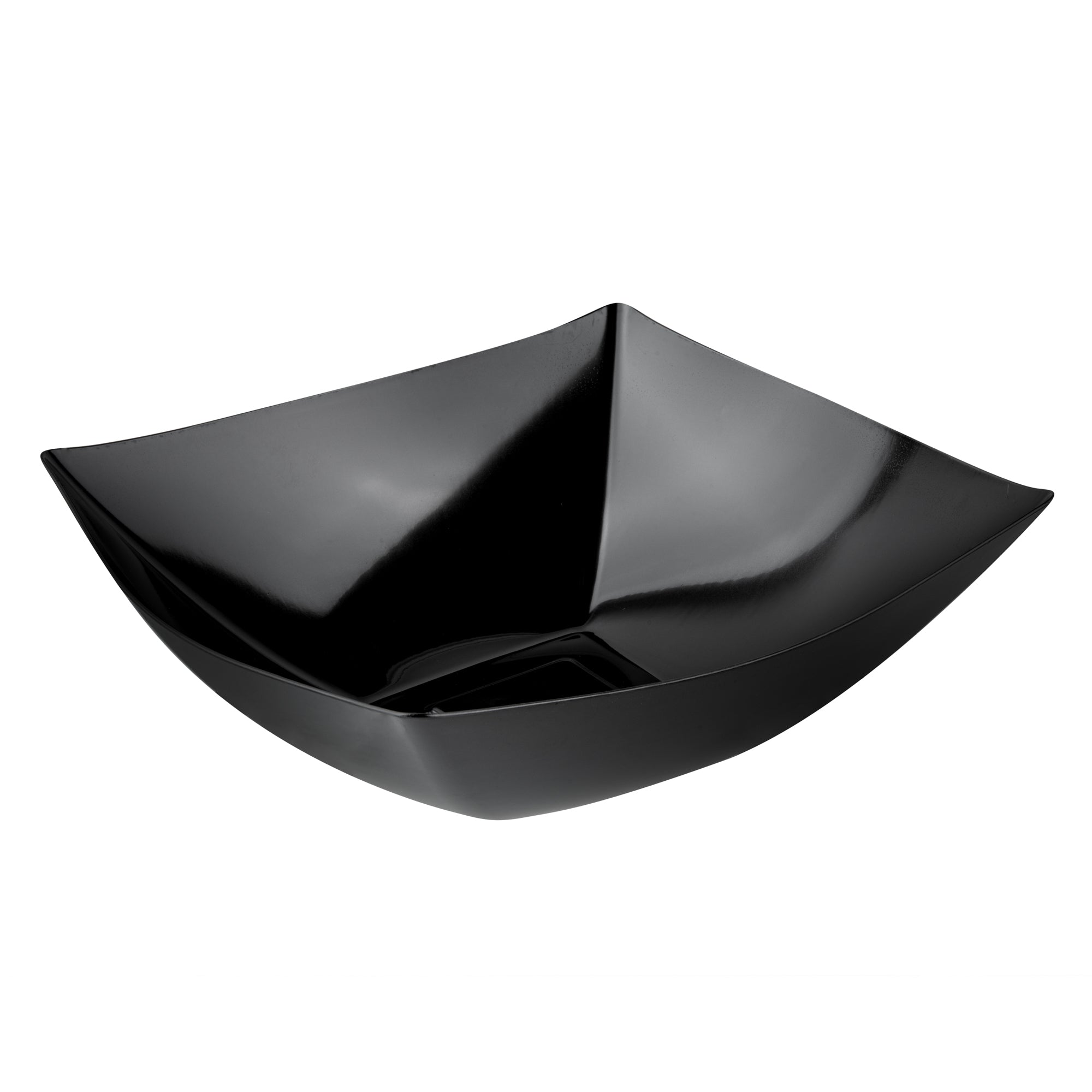 Moderna 128 oz Square Black Plastic Serving Bowl - 12" x 12" x 4" - 10 count box
