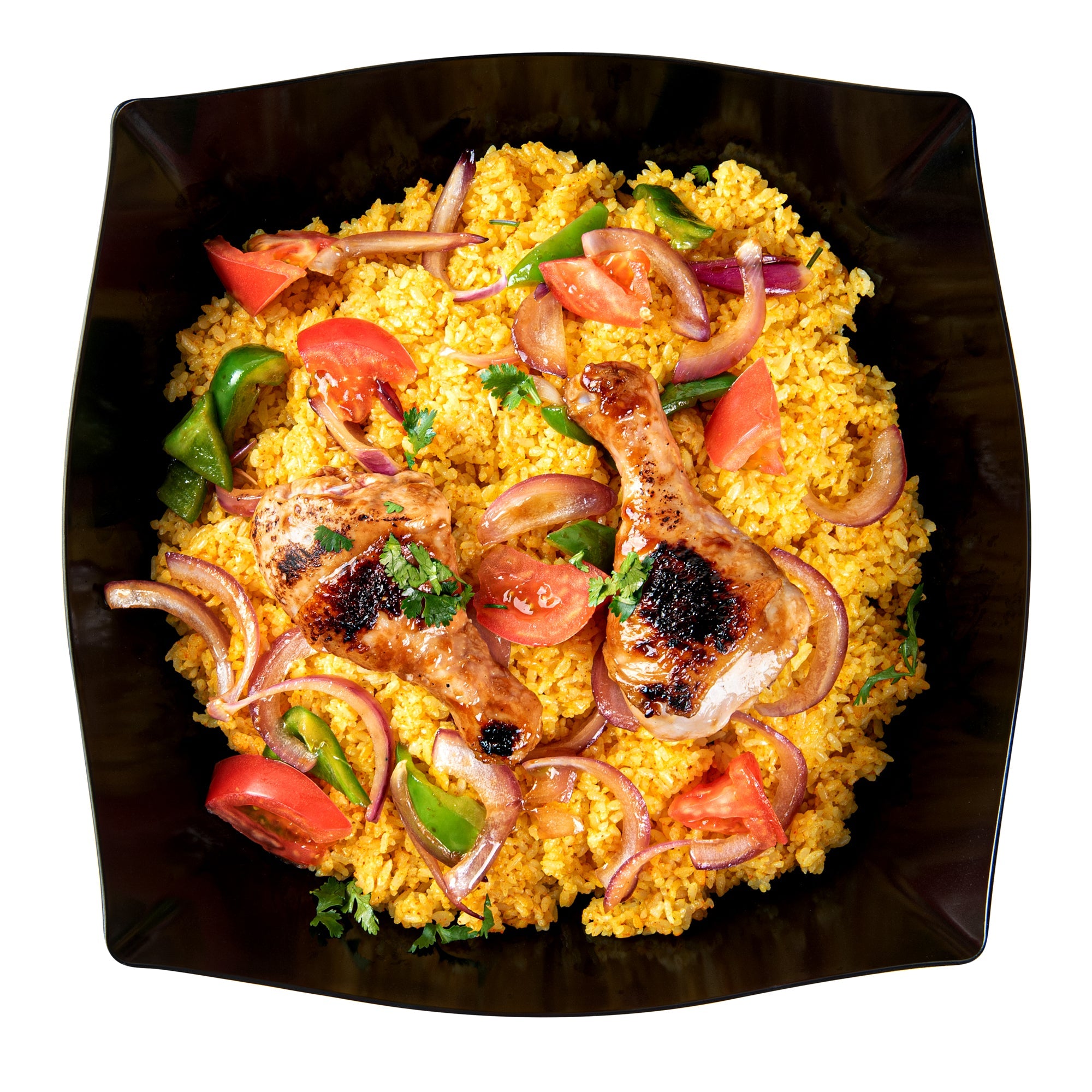 Moderna 128 oz Square Black Plastic Serving Bowl - 12" x 12" x 4" - 10 count box