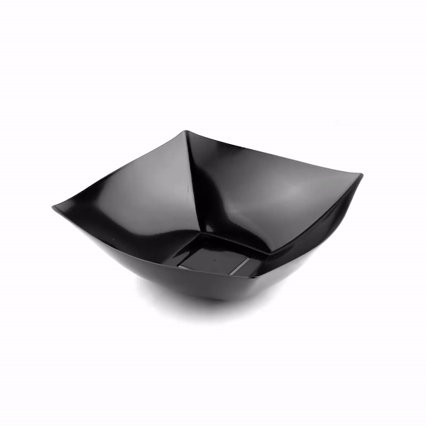 Moderna 128 oz Square Black Plastic Serving Bowl - 12" x 12" x 4" - 10 count box