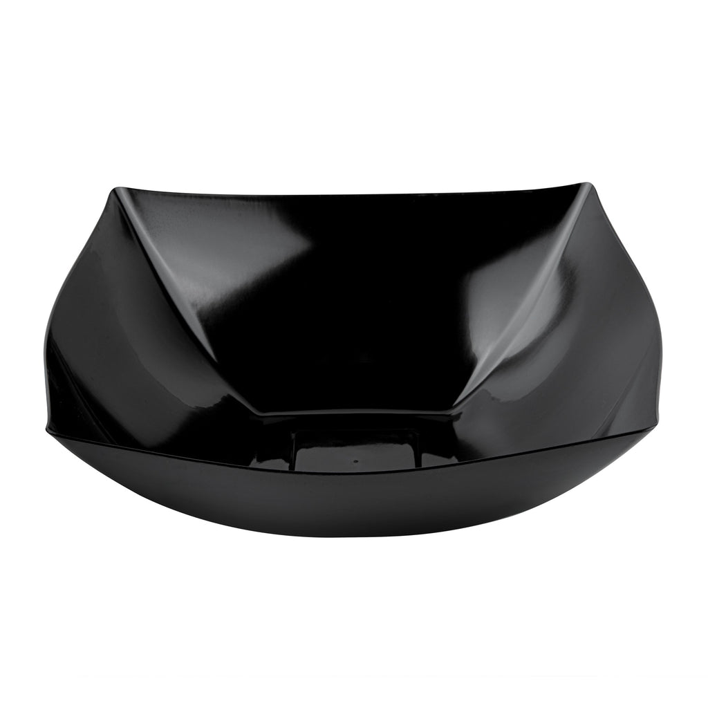 Moderna 128 oz Square Black Plastic Serving Bowl - 12" x 12" x 4" - 10 count box