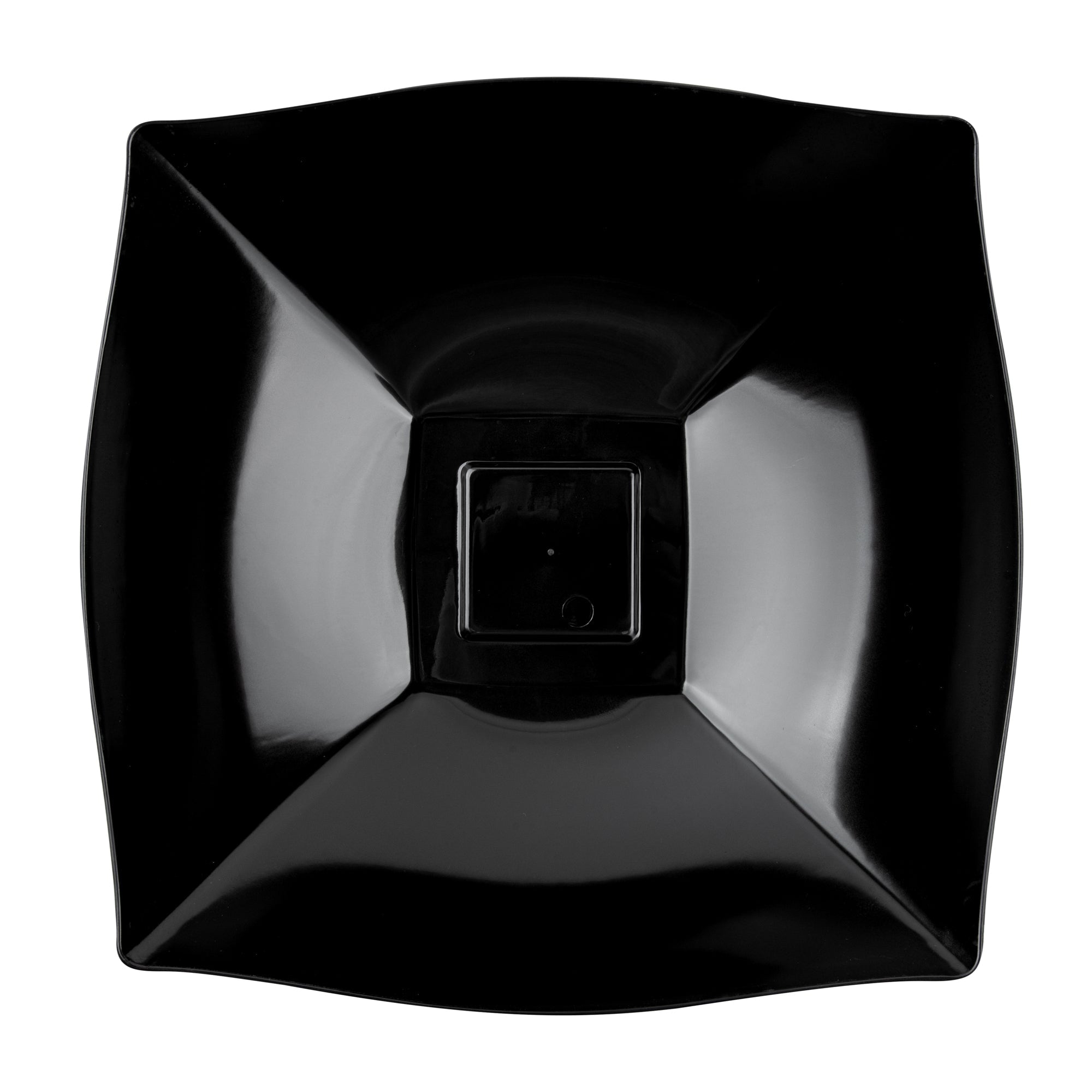 Moderna 128 oz Square Black Plastic Serving Bowl - 12" x 12" x 4" - 40 count box