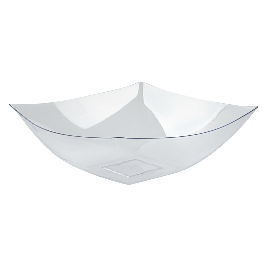 Moderna 128 oz Square Clear Plastic Serving Bowl - 12" x 12" x 4" - 10 count box