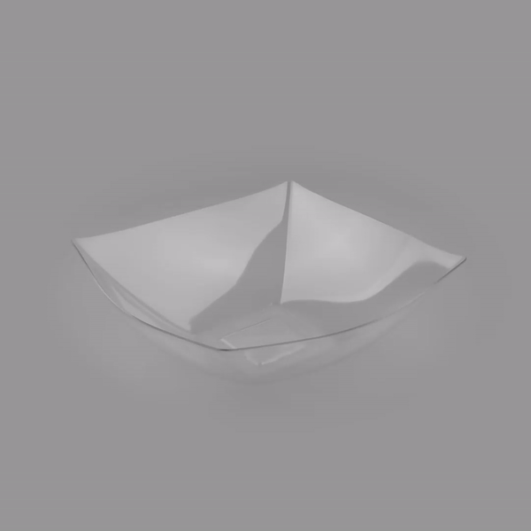 Moderna 128 oz Square Clear Plastic Serving Bowl - 12" x 12" x 4" - 10 count box