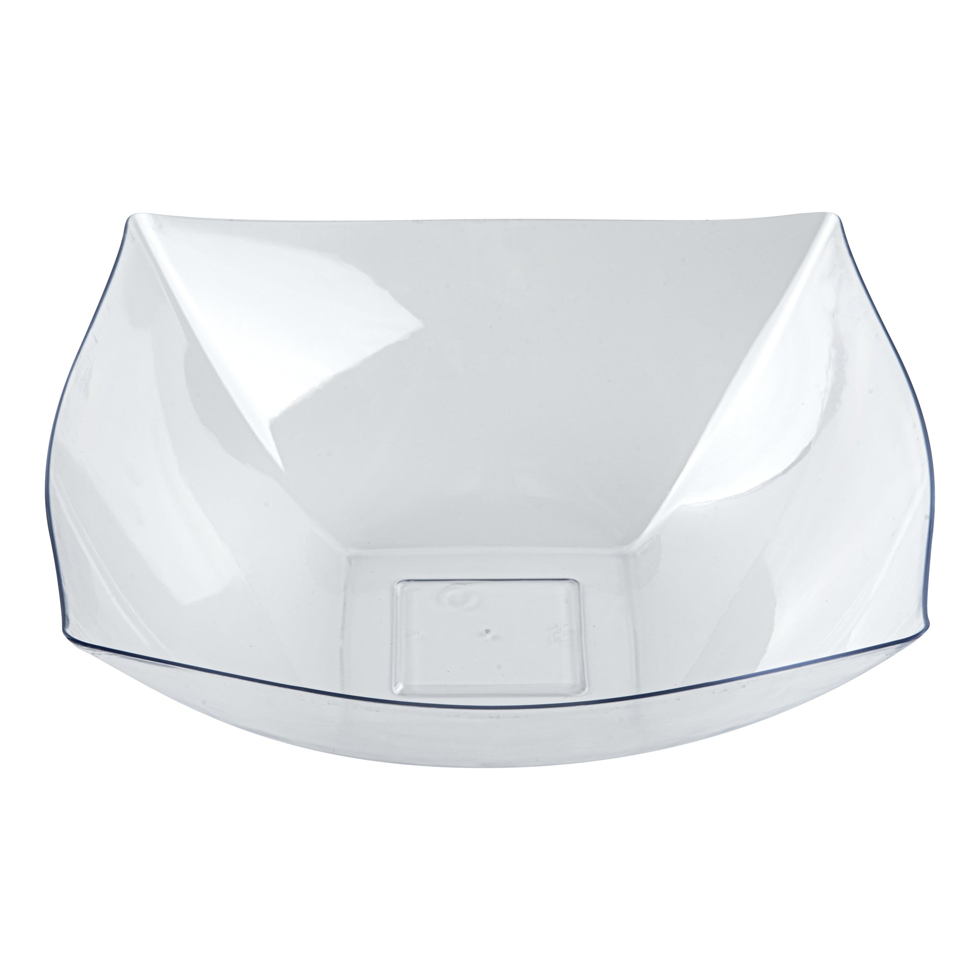 Moderna 128 oz Square Clear Plastic Serving Bowl - 12" x 12" x 4" - 10 count box