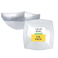 Moderna 128 oz Square Clear Plastic Serving Bowl - 12" x 12" x 4" - 40 count box
