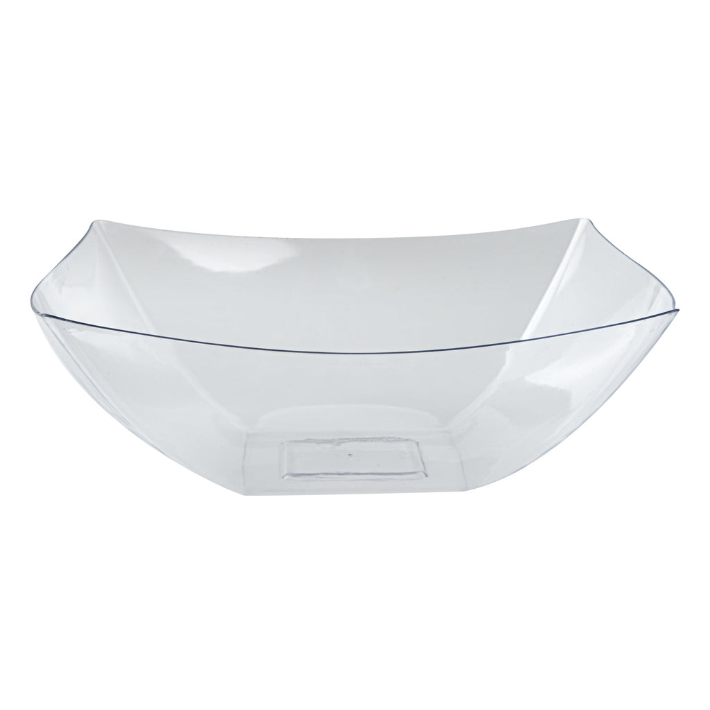 Moderna 128 oz Square Clear Plastic Serving Bowl - 12" x 12" x 4" - 40 count box