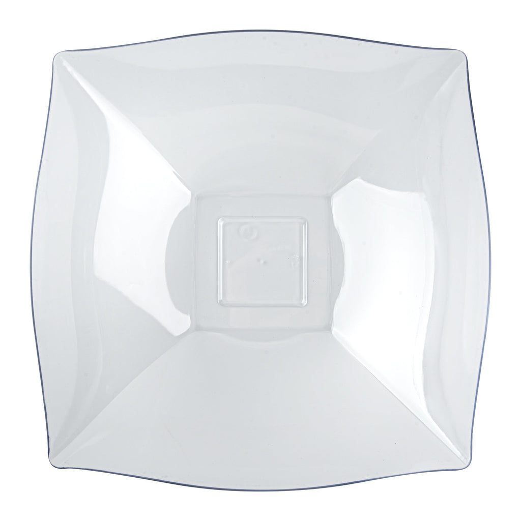 Moderna 128 oz Square Clear Plastic Serving Bowl - 12" x 12" x 4" - 40 count box