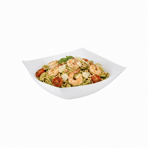 Moderna 128 oz Square White Plastic Serving Bowl - 12" x 12" x 4" - 10 count box