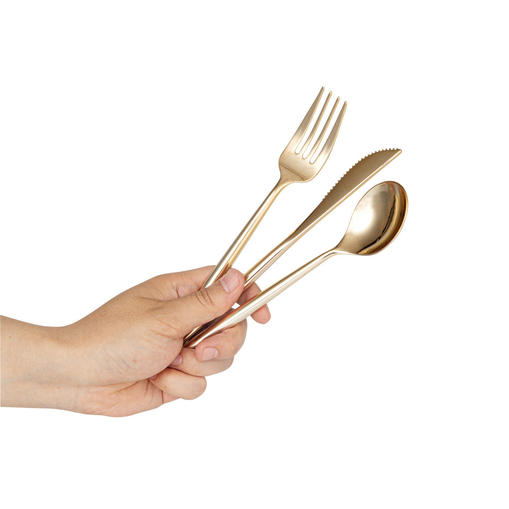 Moderna Gold Plastic Cutlery Set - 7 1/2" - 60 count box