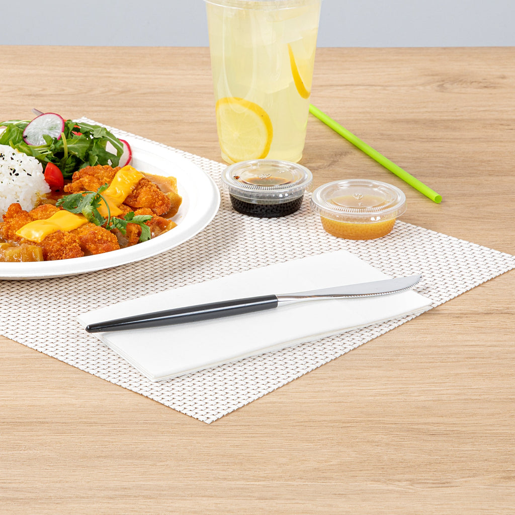 Moderna Silver Plastic Knife - with Black Handle - 7 3/4" - 50 count box