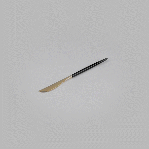 Moderna Gold Plastic Knife - with Black Handle - 7 3/4" - 50 count box