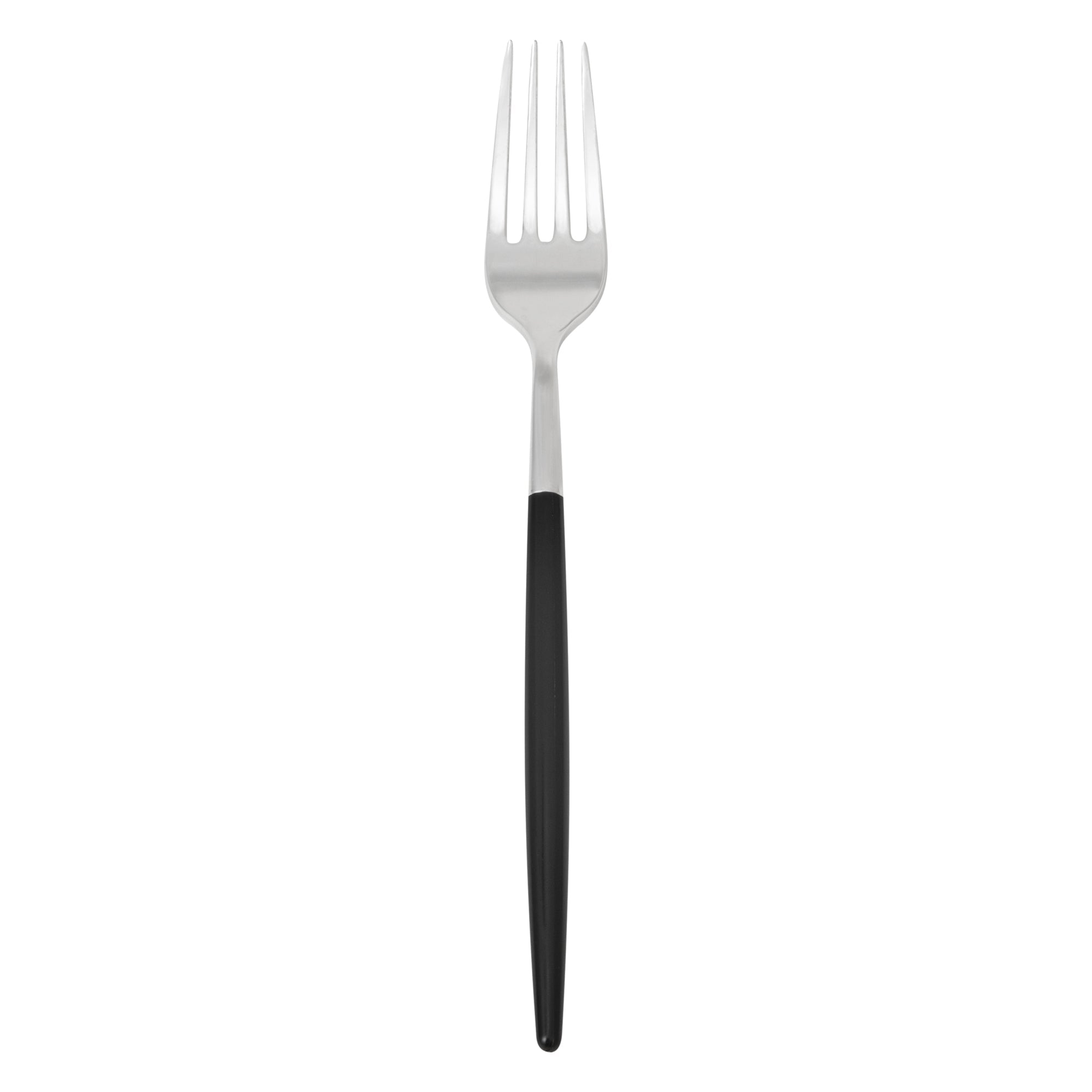 Moderna Silver Plastic Fork - with Black Handle - 7 1/2" - 50 count box