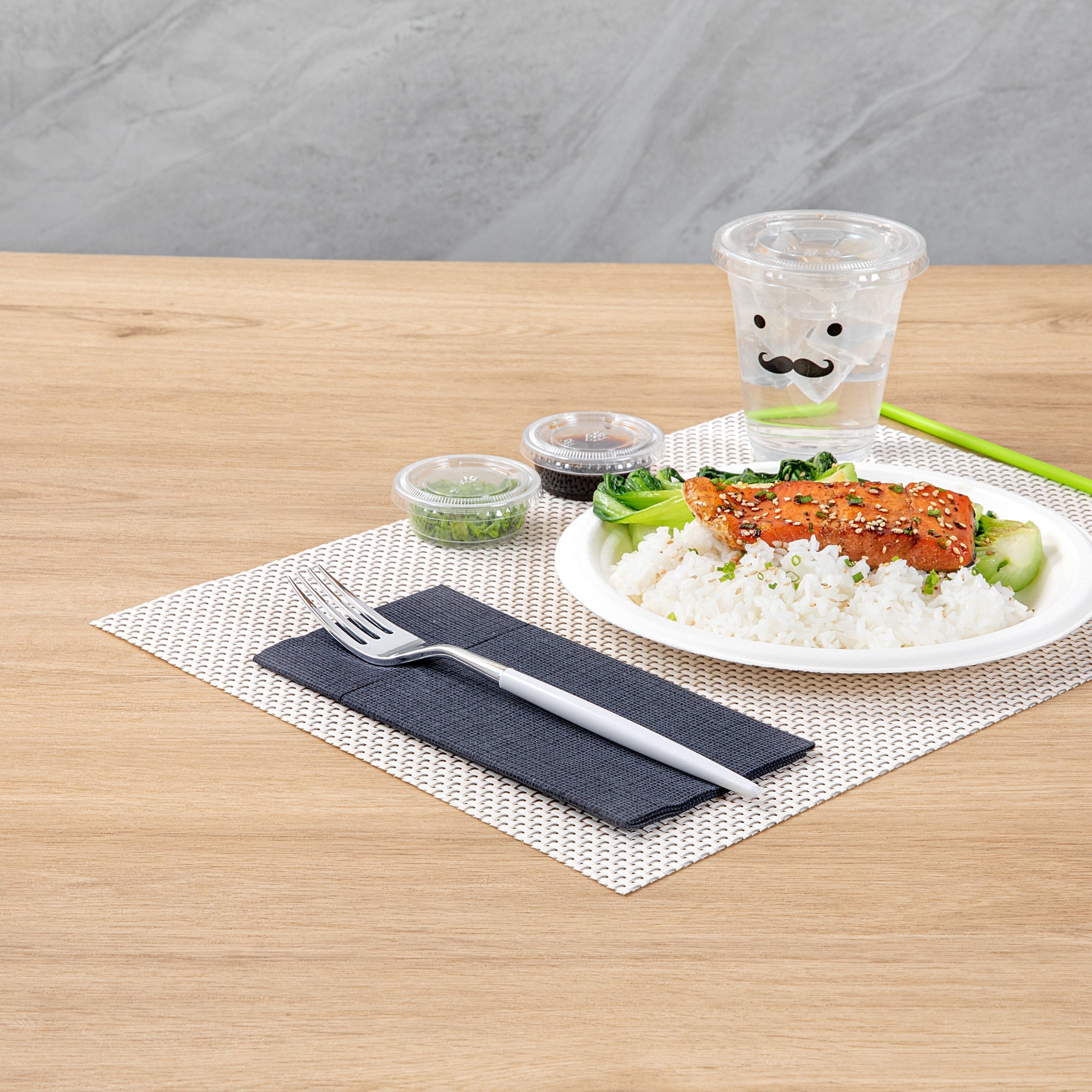 Moderna Silver Plastic Fork - with White Handle - 7 1/2" - 50 count box