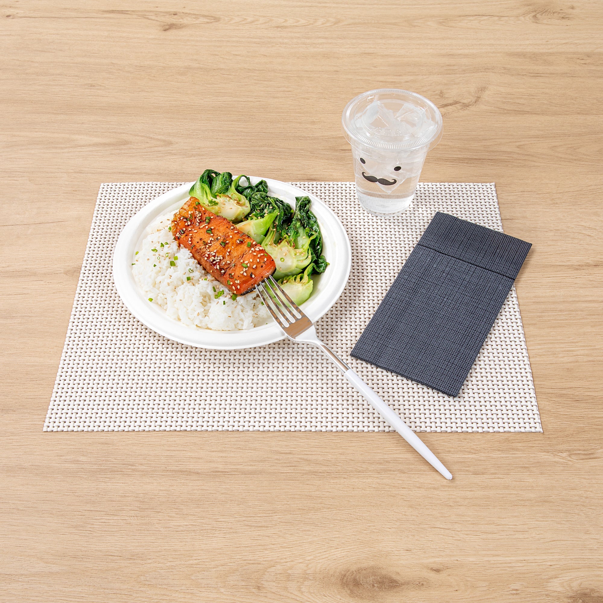 Moderna Silver Plastic Fork - with White Handle - 7 1/2" - 50 count box