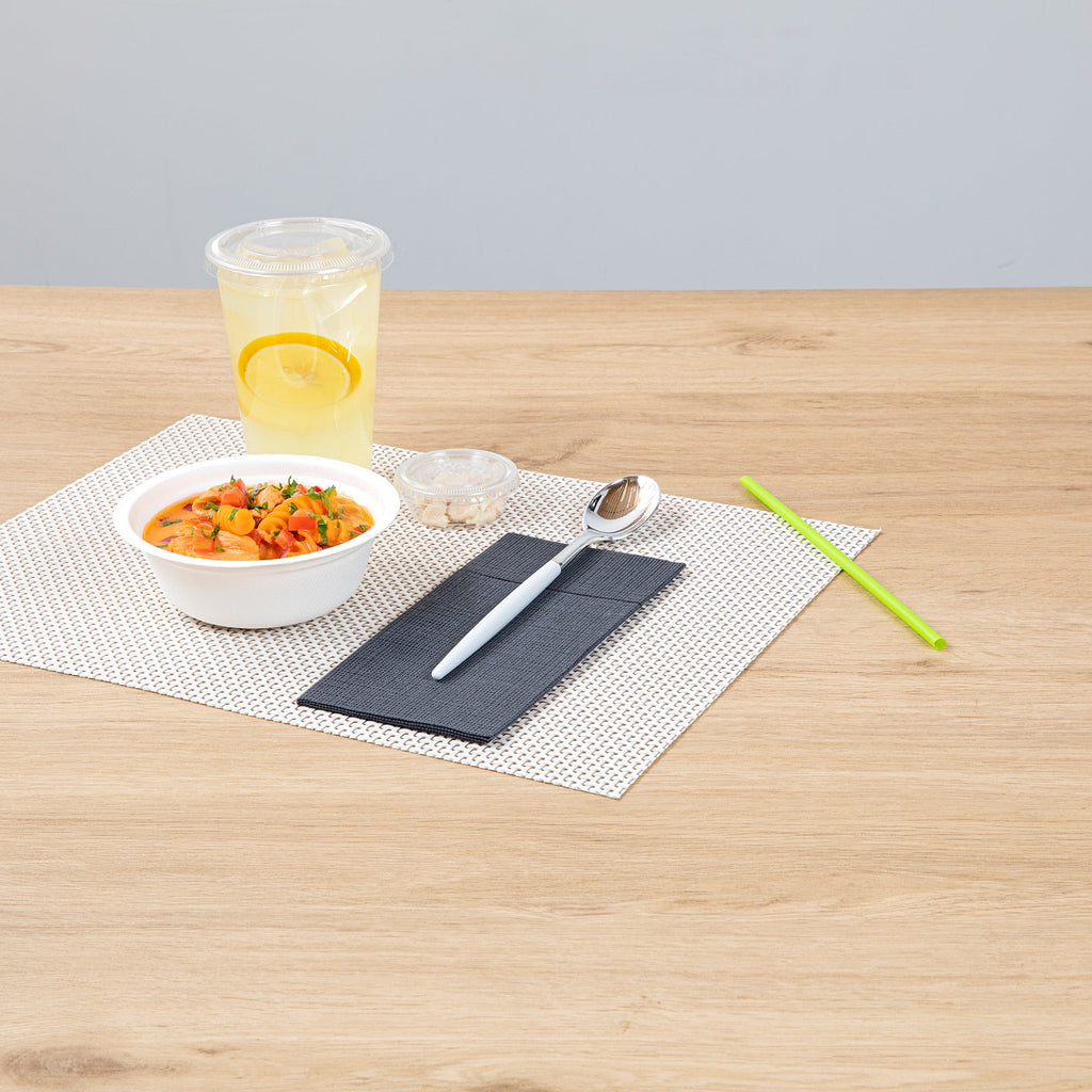 Moderna Silver Plastic Spoon - with White Handle - 7 3/4" - 50 count box
