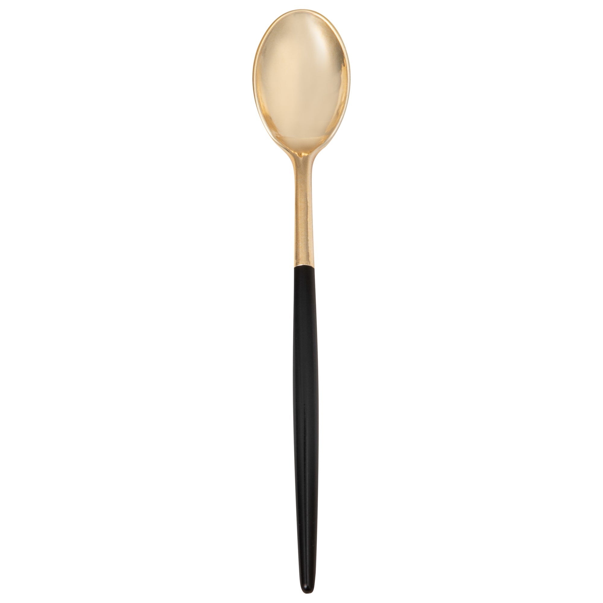 Moderna Gold Plastic Spoon - with Black Handle - 7 3/4" - 50 count box