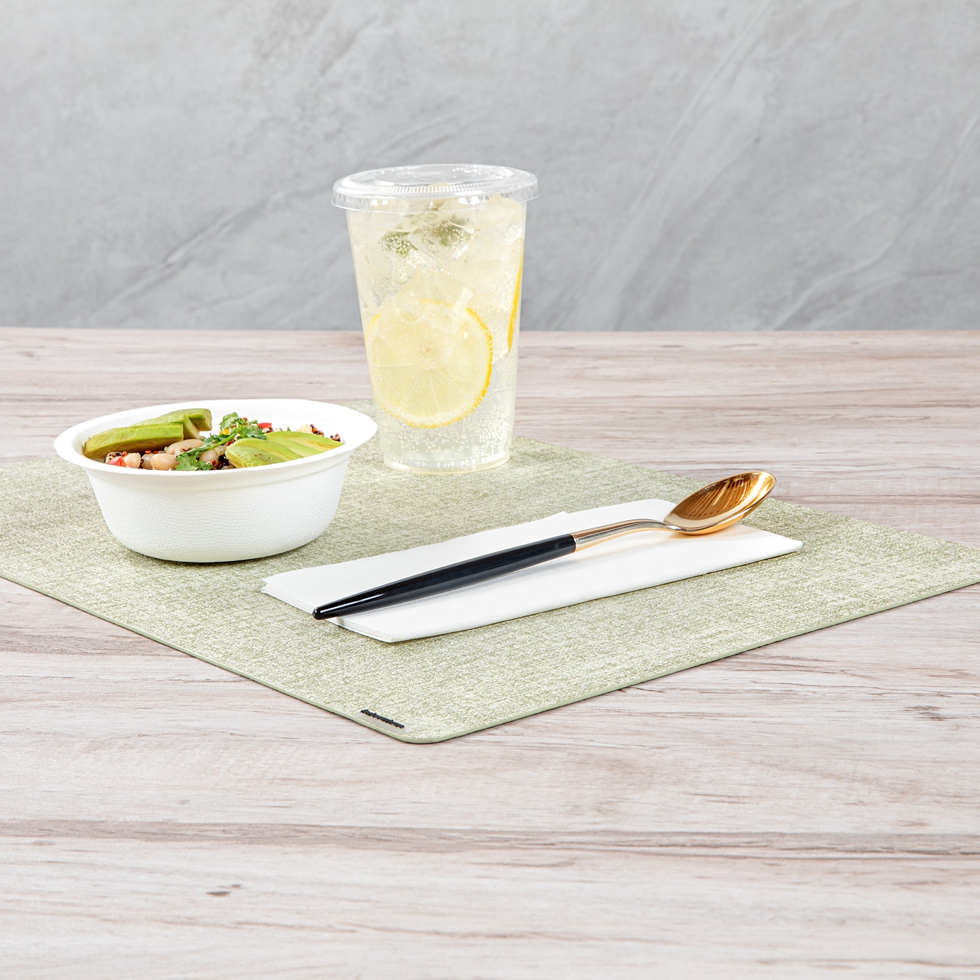 Moderna Gold Plastic Spoon - with Black Handle - 7 3/4" - 500 count box