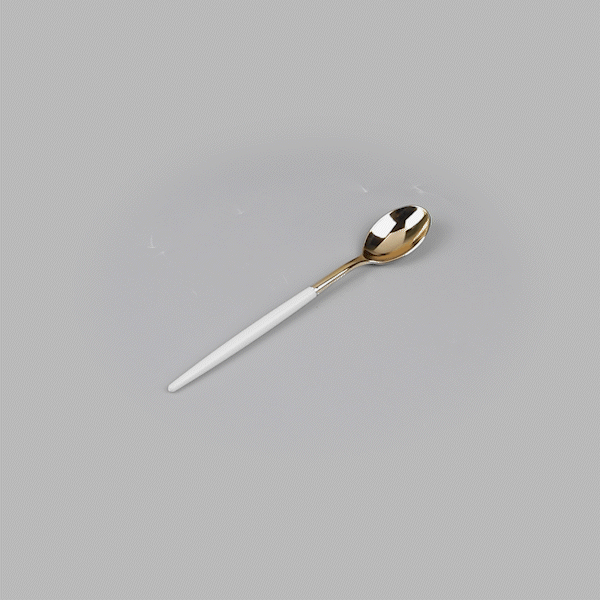 Moderna Gold Plastic Spoon - with White Handle - 7 3/4" - 500 count box