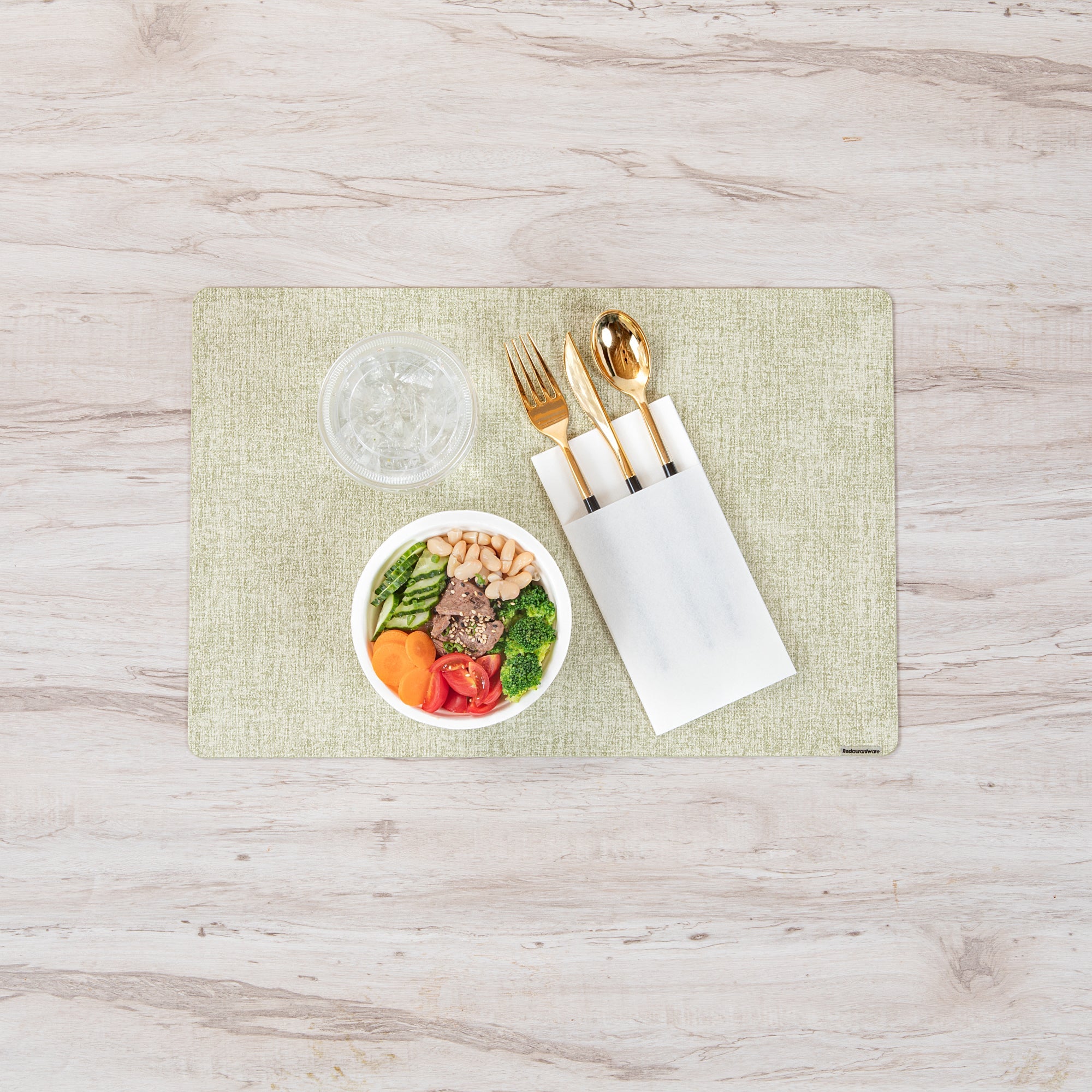 Moderna Gold Plastic Cutlery Set - with Black Handle - 7 1/2" - 60 count box