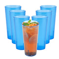 Bev Tek 24 oz Blue SAN Plastic Tumbler - Pebbled - 3 1/2" x 3 1/2" x 7" - 10 count box