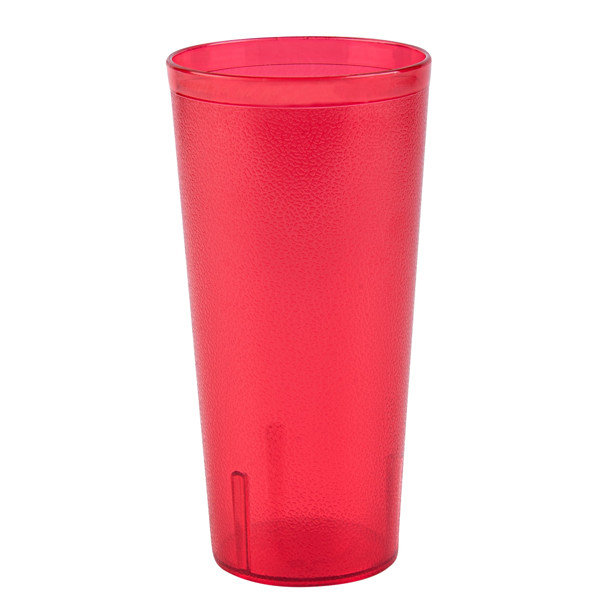 Bev Tek 24 oz Red SAN Plastic Tumbler - Pebbled - 3 1/2" x 3 1/2" x 7" - 50 count box