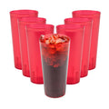 Bev Tek 24 oz Red SAN Plastic Tumbler - Pebbled - 3 1/2" x 3 1/2" x 7" - 50 count box