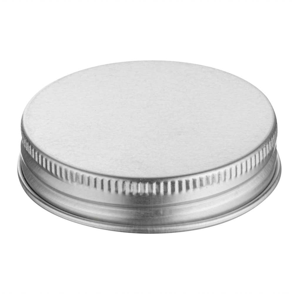 Chef 101 2 oz Round Clear Plastic Candy and Snack Jar - with Silver Aluminum Lid - 2" x 2" x 1 3/4" - 100 count box