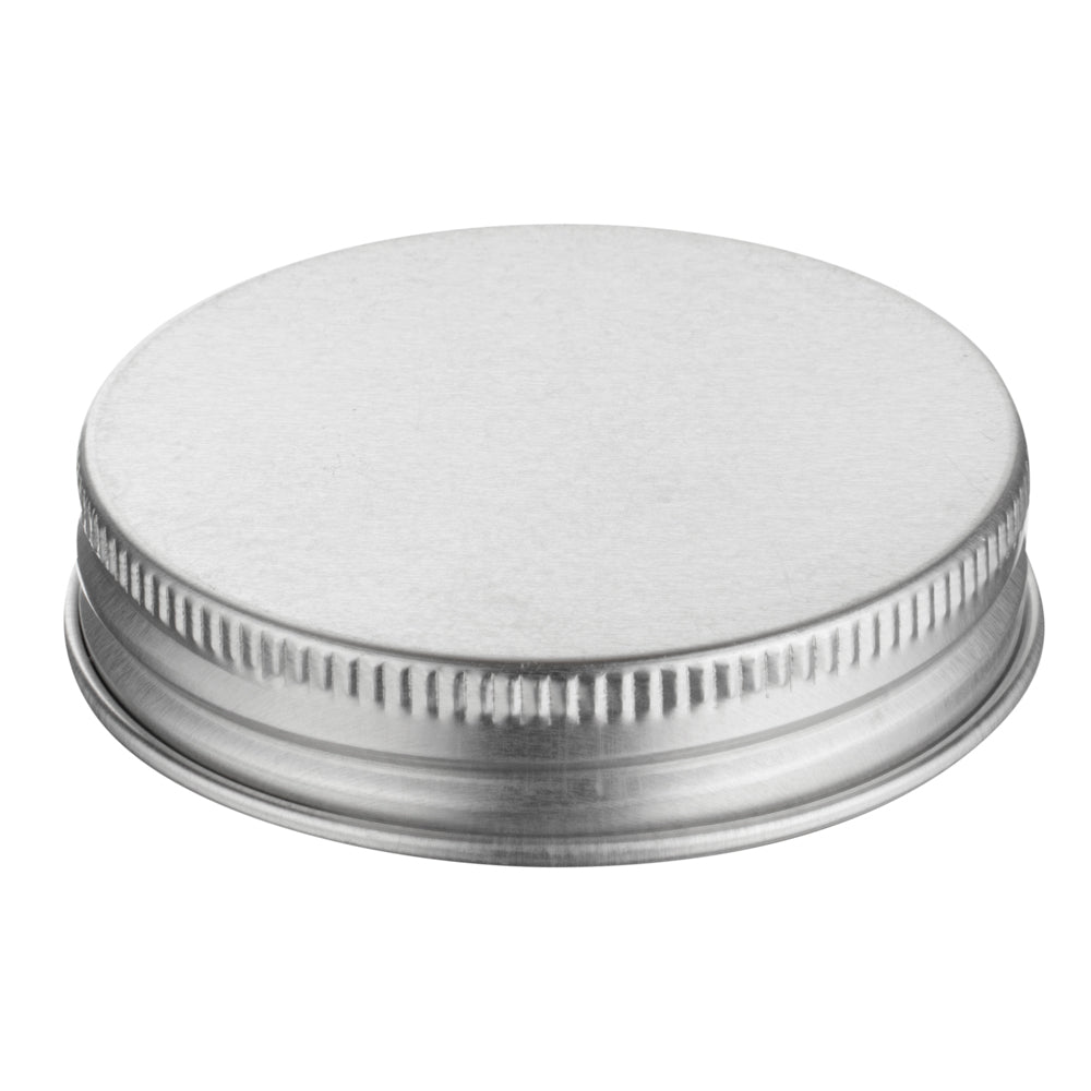 Chef 101 4 oz Round Clear Plastic Candy and Snack Jar - with Silver Aluminum Lid - 2 3/4" x 2 3/4" x 1 1/2" - 10 count box