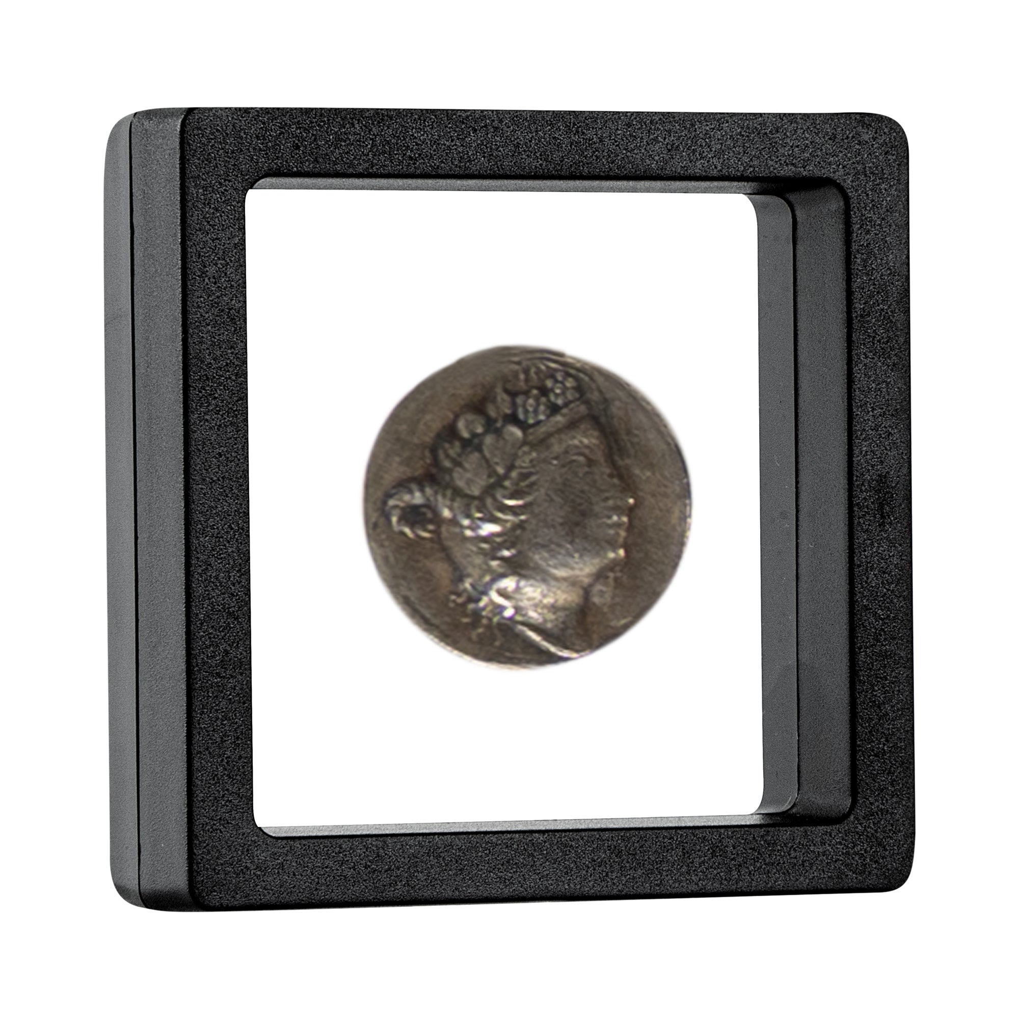 Display Tek Square Black Plastic 3D Floating Display Case - 2 3/4" x 2 3/4" x 3/4" - 10 count box