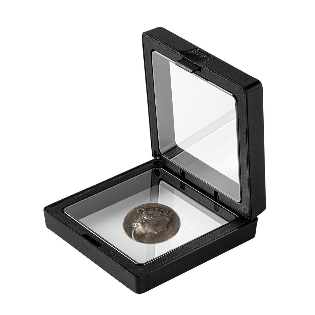 Display Tek Square Black Plastic 3D Floating Display Case - 2 3/4" x 2 3/4" x 3/4" - 10 count box