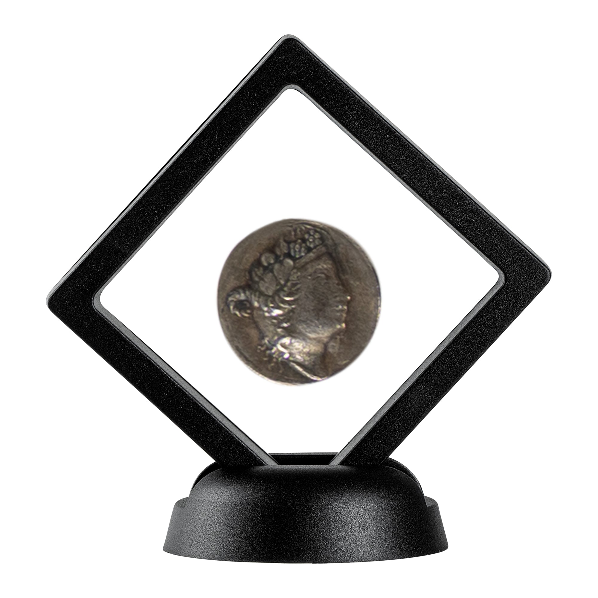 Display Tek Square Black Plastic 3D Floating Display Case - 2 3/4" x 2 3/4" x 3/4" - 10 count box