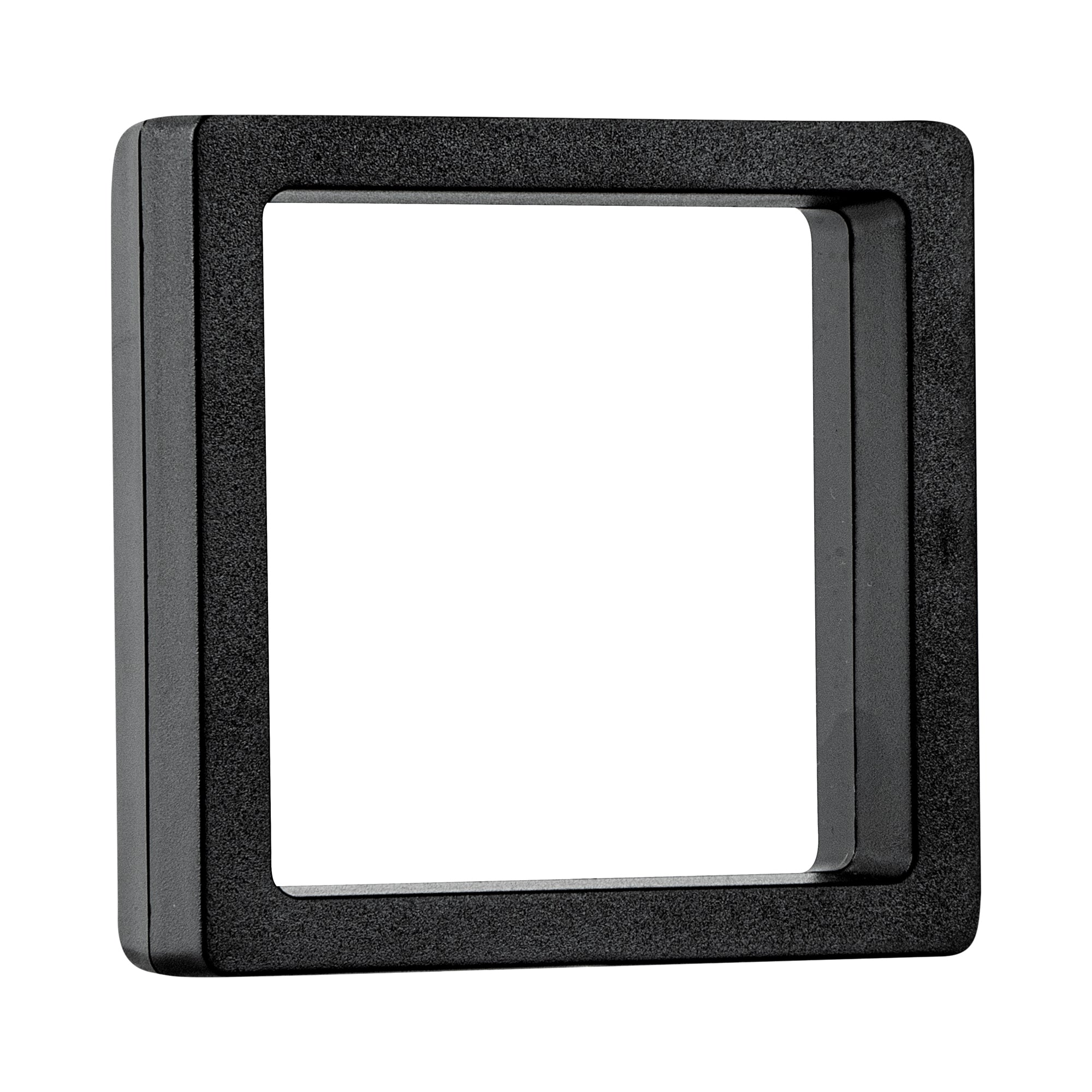 Display Tek Square Black Plastic 3D Floating Display Case - 2 3/4" x 2 3/4" x 3/4" - 10 count box
