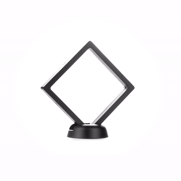 Display Tek Square Black Plastic 3D Floating Display Case - 3 1/2" x 3 1/2" x 3/4" - 10 count box