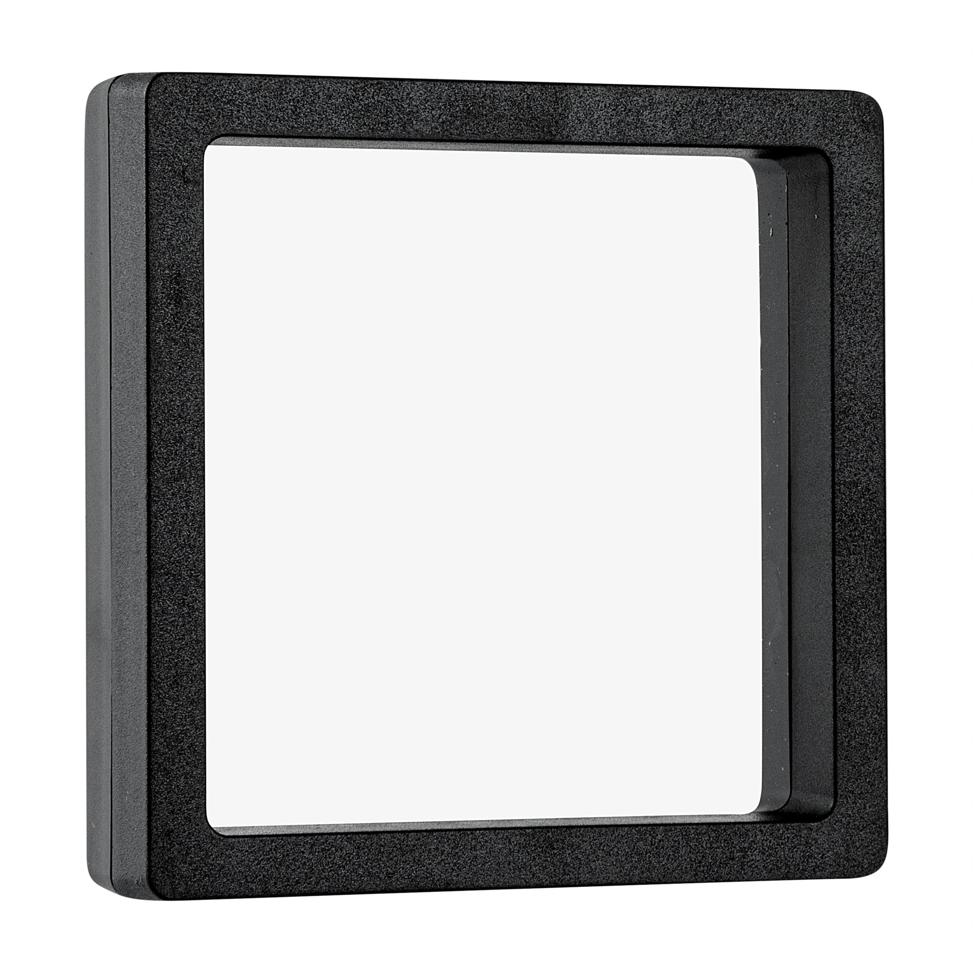 Display Tek Square Black Plastic 3D Floating Display Case - 3 1/2" x 3 1/2" x 3/4" - 10 count box