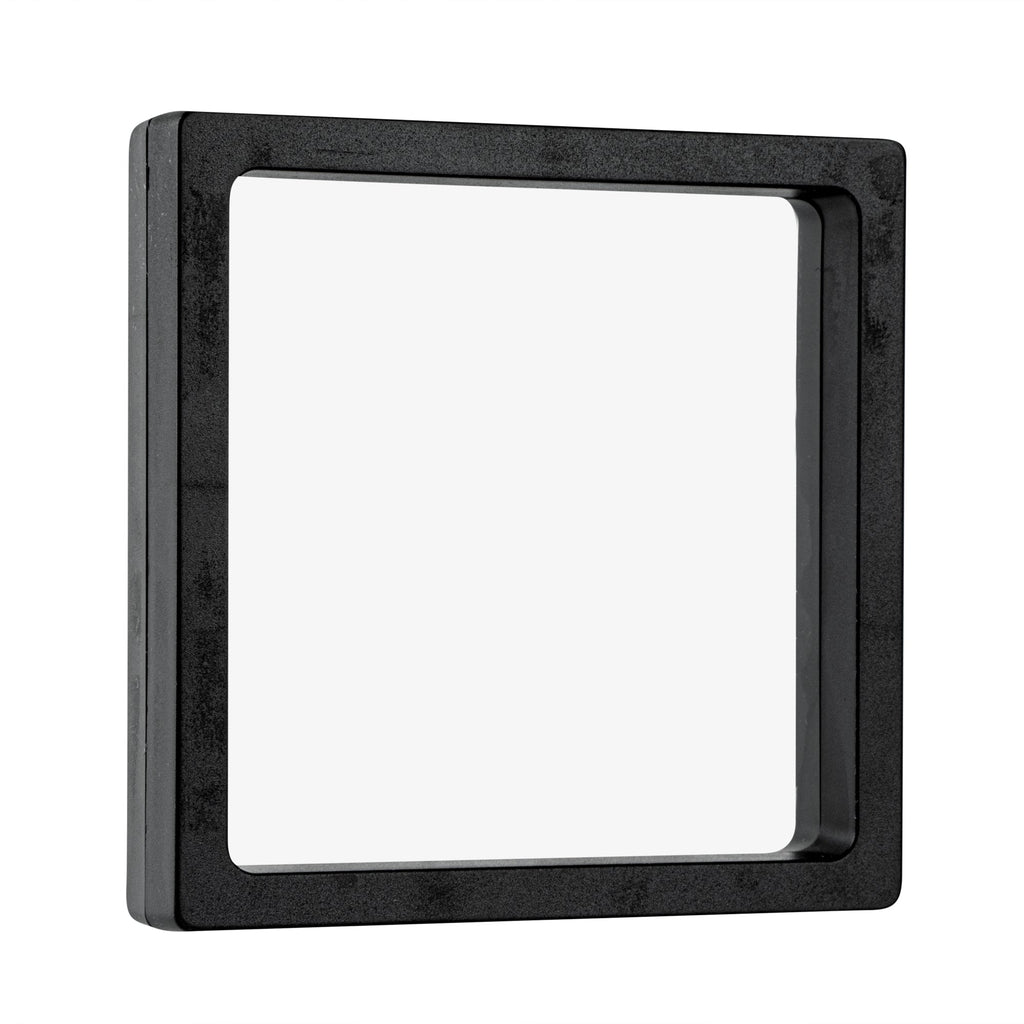 Display Tek Square Black Plastic 3D Floating Display Case - 4 1/4" x 4 1/4" x 3/4" - 10 count box