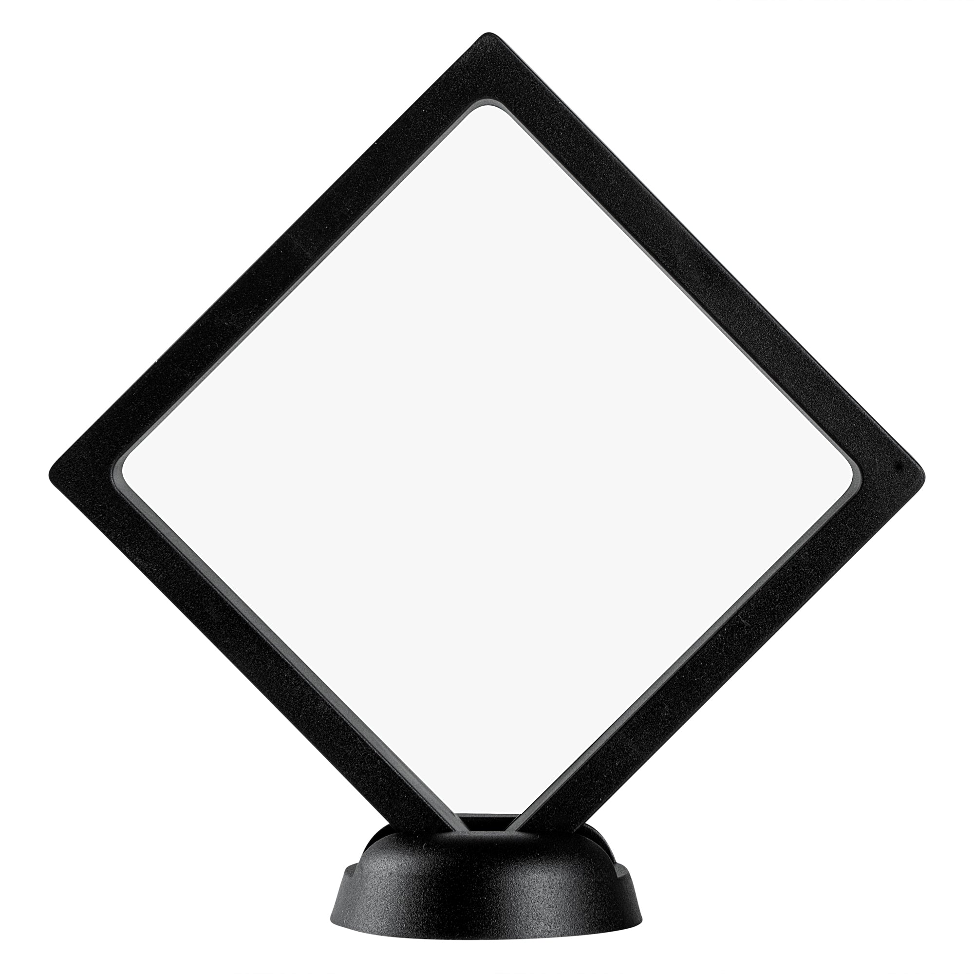 Display Tek Square Black Plastic 3D Floating Display Case - 4 1/4" x 4 1/4" x 3/4" - 10 count box