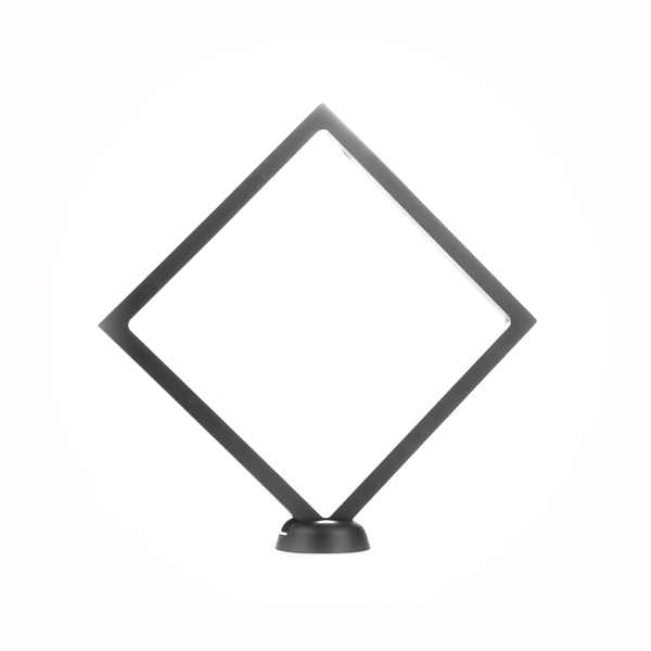 Display Tek Square Black Plastic 3D Floating Display Case - 7" x 7" x 3/4" - 10 count box