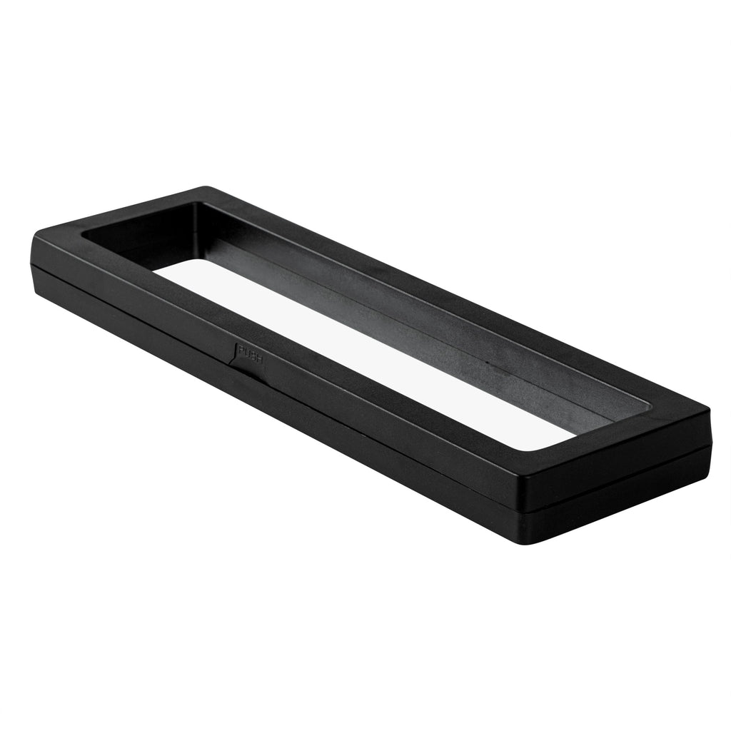 Display Tek Rectangle Black Plastic 3D Floating Display Case - 9" x 2 3/4" x 3/4" - 10 count box