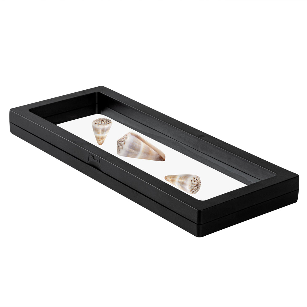 Display Tek Rectangle Black Plastic 3D Floating Display Case - 9" x 3 1/2" x 3/4" - 10 count box