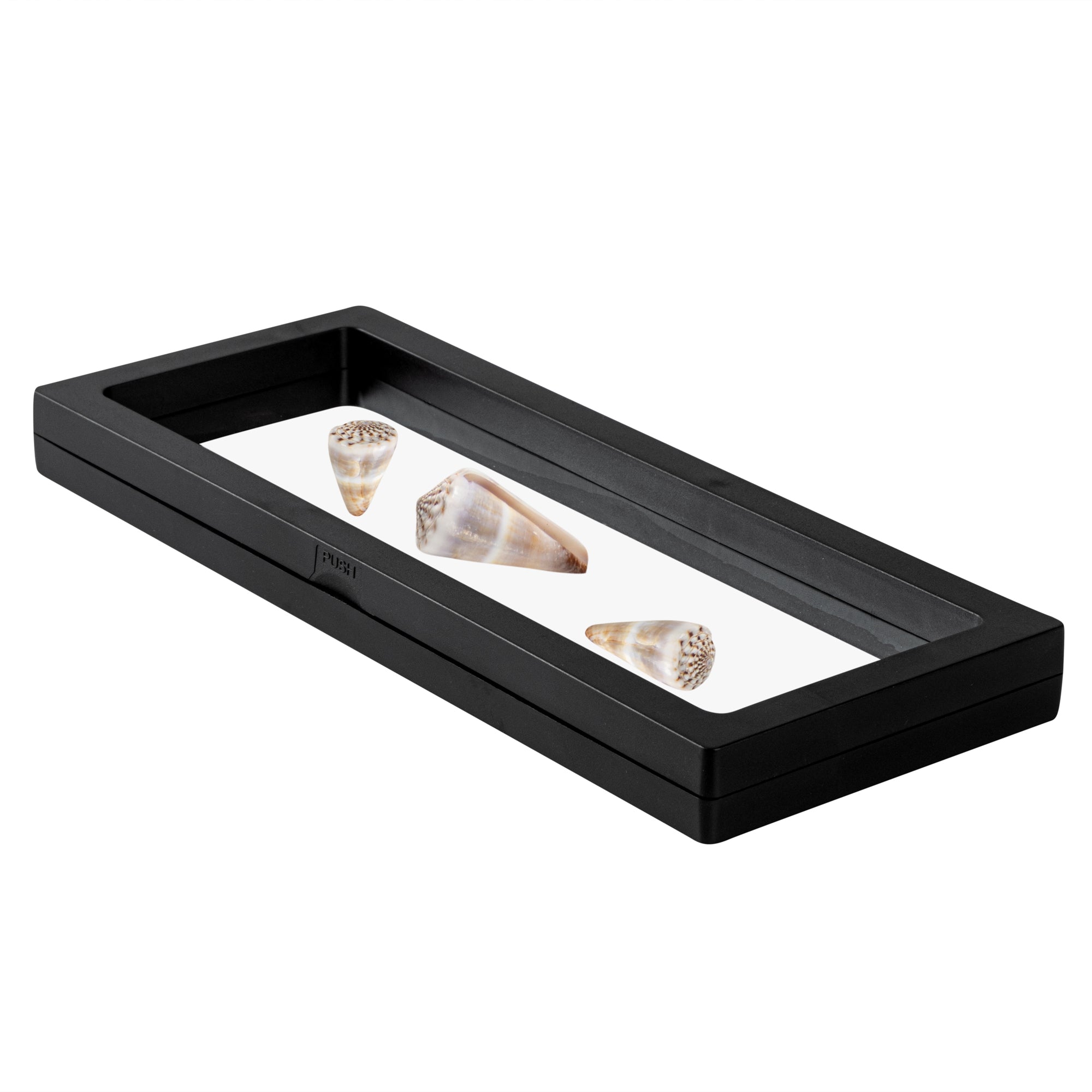 Display Tek Rectangle Black Plastic 3D Floating Display Case - 9" x 3 1/2" x 3/4" - 10 count box